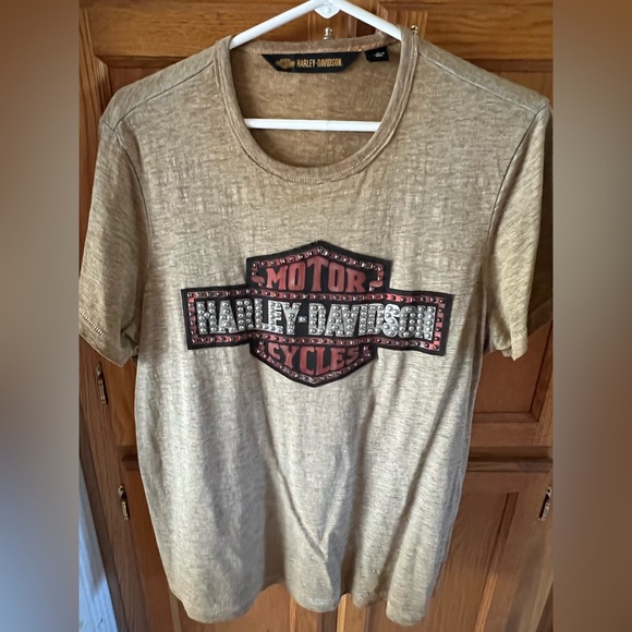 Harley-Davidson Tan T-Shirt Women’s XL - Picture 1 of 4
